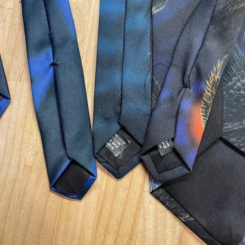 Vintage 1994 Dem Crazy Nature Tie Lot Orca Eagle Yosemite Half Dome 3pc‎ Set USA